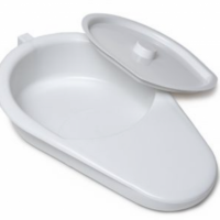 The-reusable-thermoplastic-plasitc-slipper-pan-is-suitable-for-female-patients-or-users-confined-to-bed-or-with-limited-mobility.-The-wide-opening-enables-entry-and-is-easy-for-cleaning-and-drying-after-use.-The-attached-lid-when-covered,-prevents-unpleasant-smell-and-limits-spillage.